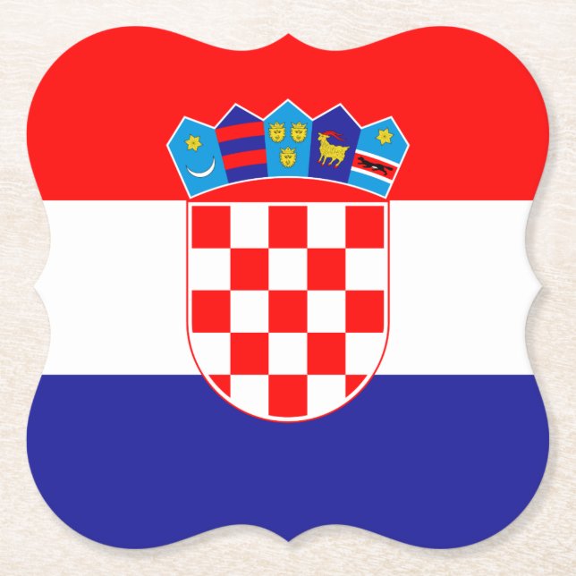 Posavasos De Papel Bandera de Croacia (croata) (Anverso)