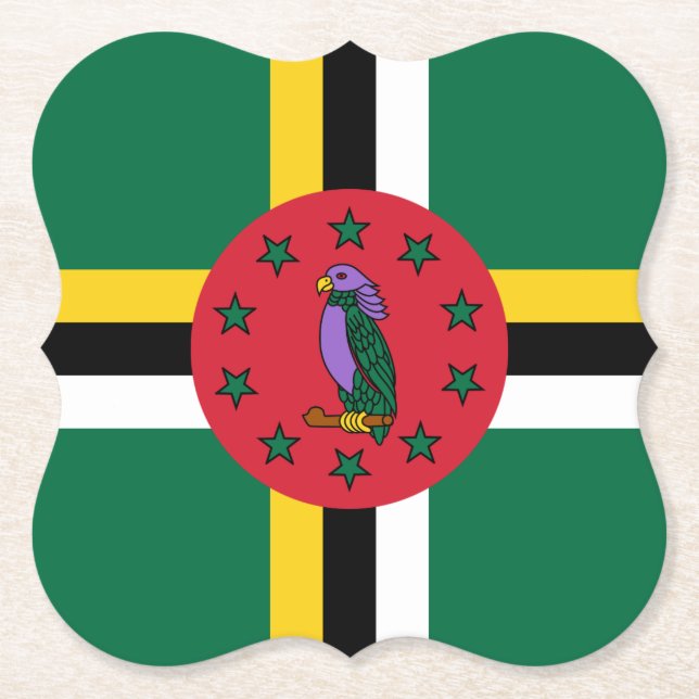 Posavasos De Papel Bandera de Dominica (Anverso)