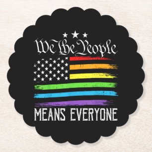 Posavasos De Papel Bandera de EE. UU. Igualdad LGBTQ We the People Si