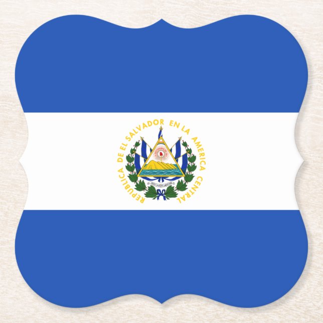 Posavasos De Papel Bandera de El Salvador (Anverso)