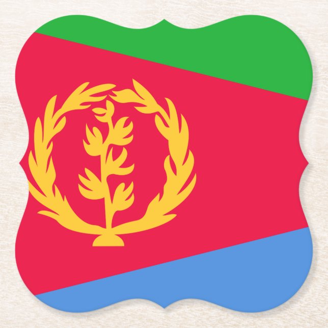 Posavasos De Papel Bandera de Eritrea (Anverso)
