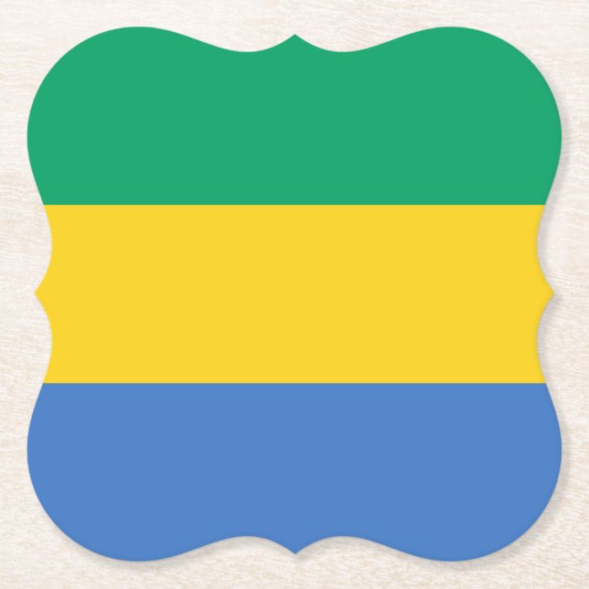 Posavasos De Papel Bandera de Gabón (Anverso)