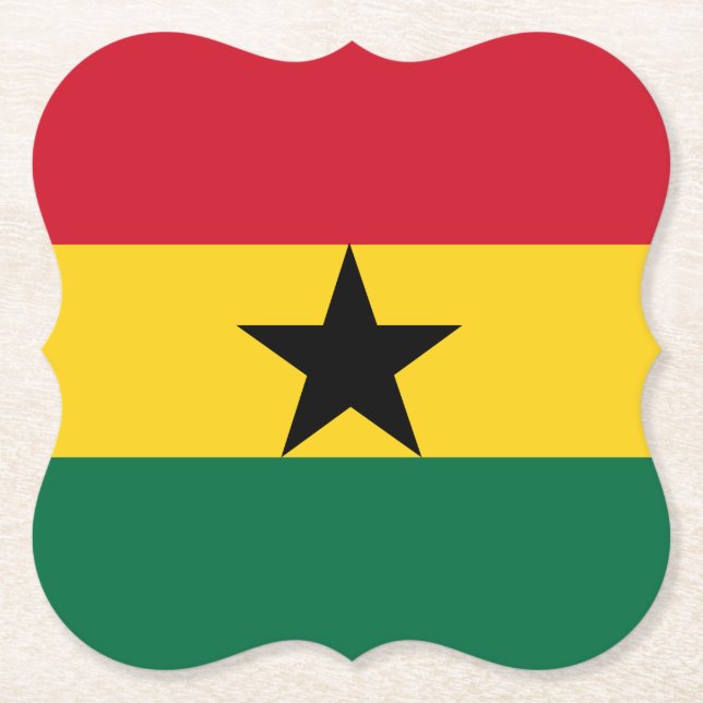 Posavasos De Papel Bandera de Ghana (Anverso)