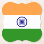 Posavasos De Papel Bandera de India (India)<br><div class="desc">Productos de bandera mundial de personalizable - Por favor,  no dude en añadir su propio texto.</div>