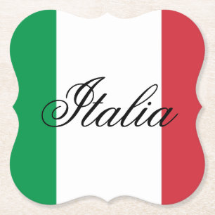 Posavasos De Papel Bandera de Italia Orgullo Italiano País de Europa