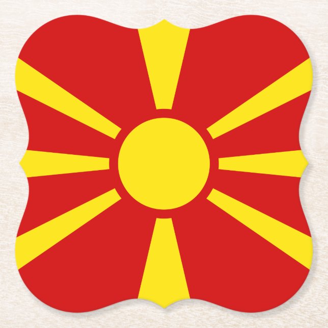Posavasos De Papel Bandera de Macedonia (macedonia) (Anverso)