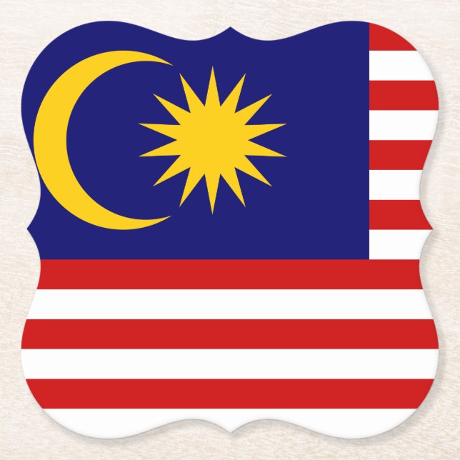Posavasos De Papel Bandera de Malasia (Anverso)