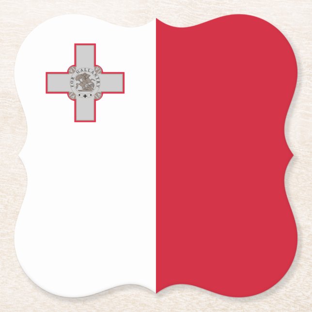 Posavasos De Papel Bandera de Malta (maltesa) (Anverso)