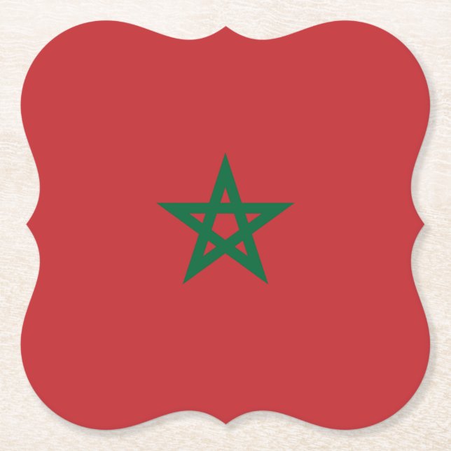 Posavasos De Papel Bandera de Marruecos (Anverso)