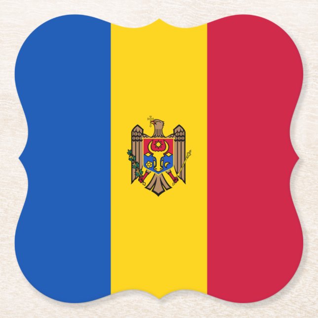 Posavasos De Papel Bandera de Moldavia (Anverso)
