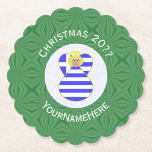 Posavasos De Papel Bandera de Navidades griegos de ángel rubio person