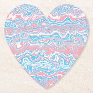 Posavasos De Papel Bandera de Orgullo Trans Trippy Boho Groovy Rayas