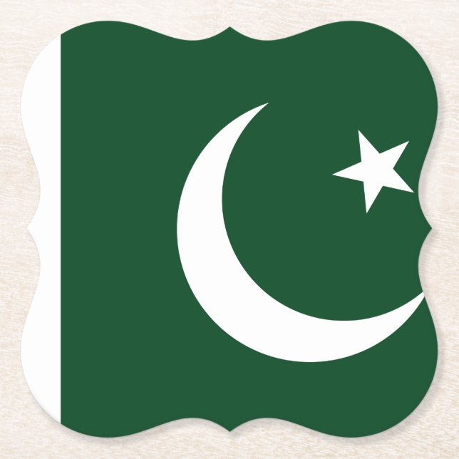 Posavasos De Papel Bandera de Pakistán (paquistaní) (Anverso)