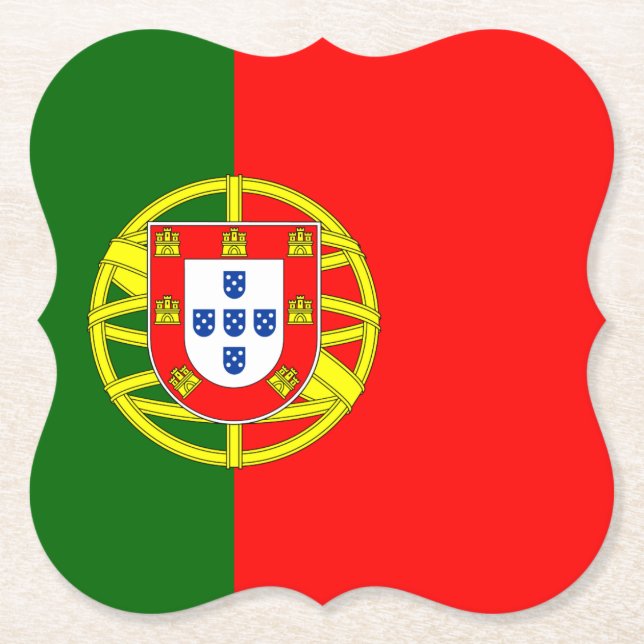 Posavasos De Papel Bandera de Portugal (portugués) (Anverso)