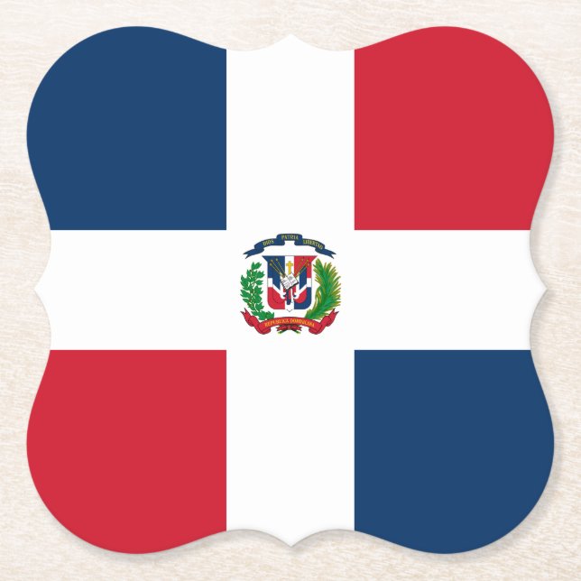 Posavasos De Papel Bandera de República Dominicana (Anverso)