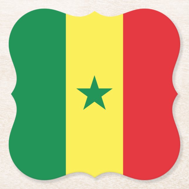 Posavasos De Papel Bandera de Senegal (senegalés) (Anverso)
