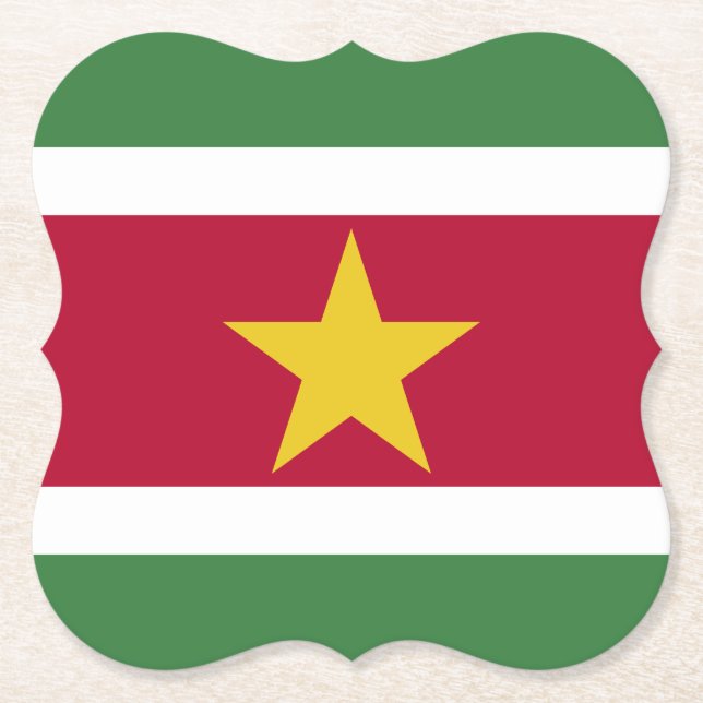 Posavasos De Papel Bandera de Surinam (Anverso)