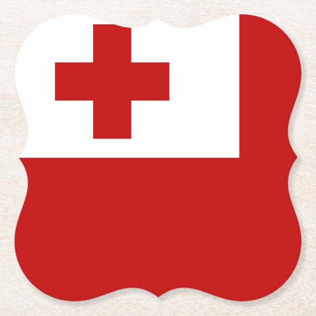 Posavasos De Papel Bandera de Tonga (Anverso)