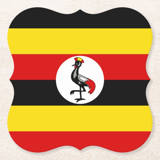 Posavasos De Papel Bandera de Uganda (Anverso)