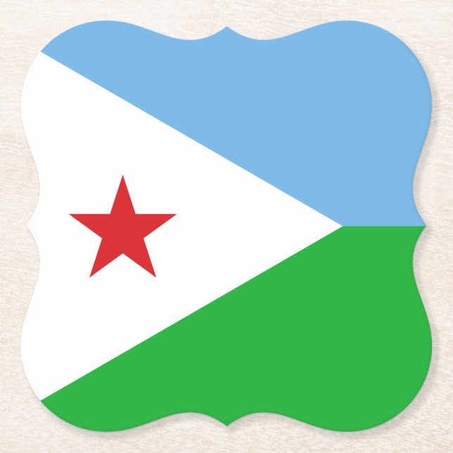 Posavasos De Papel Bandera de Yibuti (Anverso)