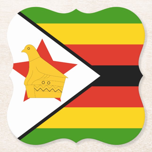 Posavasos De Papel Bandera de Zimbabue (Anverso)