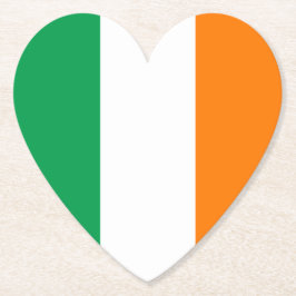 Posavasos De Papel Bandera del Corazón de Irlanda
