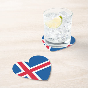 Posavasos De Papel Bandera del Corazón de Islandia