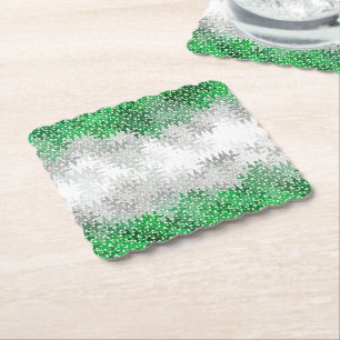 Posavasos De Papel Bandera del Orgullo Grayromántico Abstracto