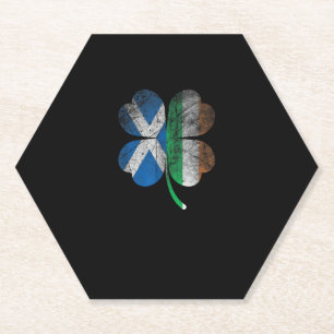 Posavasos De Papel Bandera escocesa irlandesa Shamrock Ireland Saint 