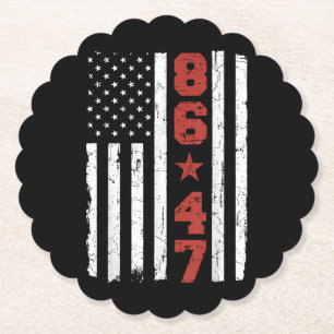 Posavasos De Papel Bandera estadounidense retro vintage 86 47 anti Tr
