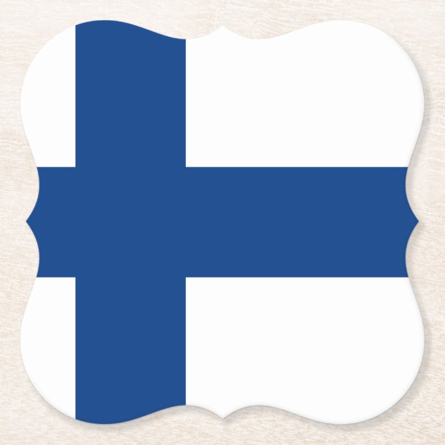 Posavasos De Papel Bandera finlandesa (Anverso)