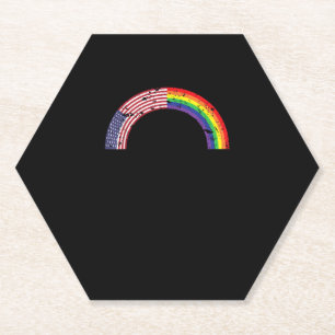 Posavasos De Papel Bandera gay arcoiris USA Bandera gay LGBTQ Orgullo