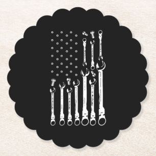 Posavasos De Papel Bandera Mecánica Mecánica Americana Bandera Patrió