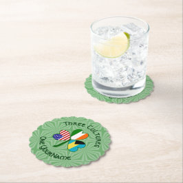 Posavasos De Papel Bandera norteamericana bahameña Shamrock personali