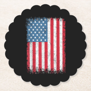 Posavasos De Papel Bandera Patriótica Estadounidense Para Hombres Niñ