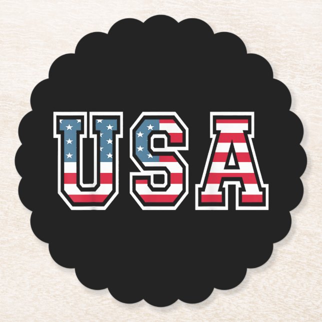 Posavasos De Papel Bandera Patriótica Estadounidense Para Hombres Niñ (Anverso)