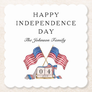 Posavasos De Papel Bandera Patriótica USA 4 De Julio