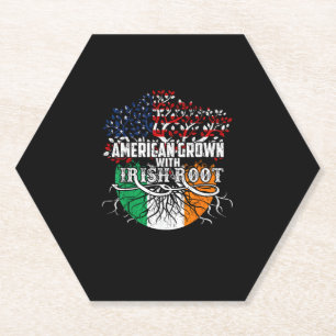 Posavasos De Papel Bandera raíz irlandesa cultivada norteamericana Ir