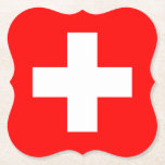 Posavasos De Papel Bandera suiza<br><div class="desc">Productos de bandera mundial de personalizable - Por favor,  no dude en añadir su propio texto.</div>