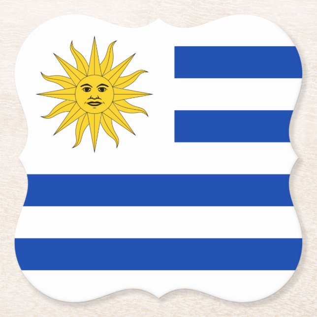 Posavasos De Papel Bandera uruguaya (Anverso)