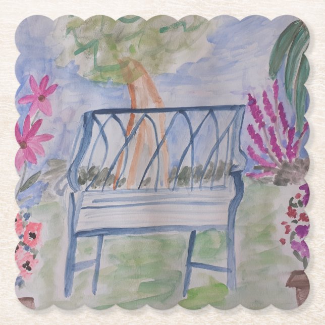 Posavasos De Papel Baño de jardín de verano (Anverso)