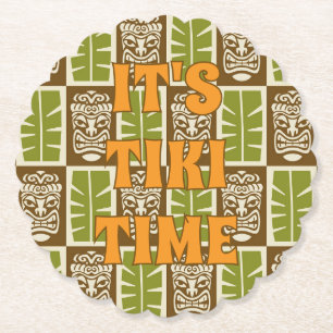 Posavasos De Papel Bar Tiki Tropical Tiempo de Tiki