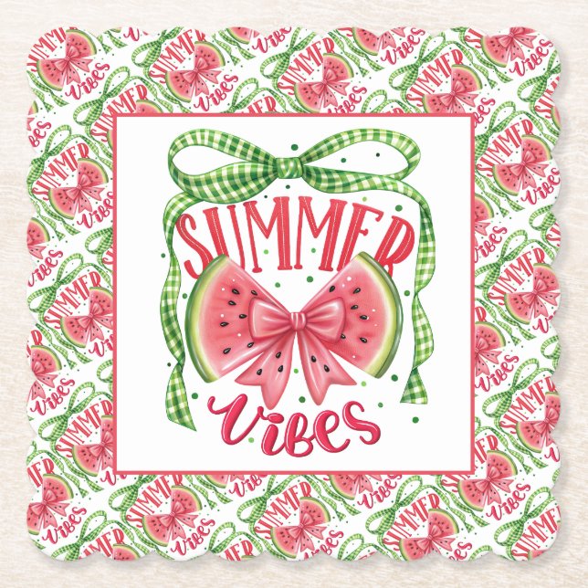 Posavasos De Papel Baraja de verano dulce (Anverso)