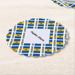 Posavasos De Papel Barbados y bandera de Barbadian personalizados en