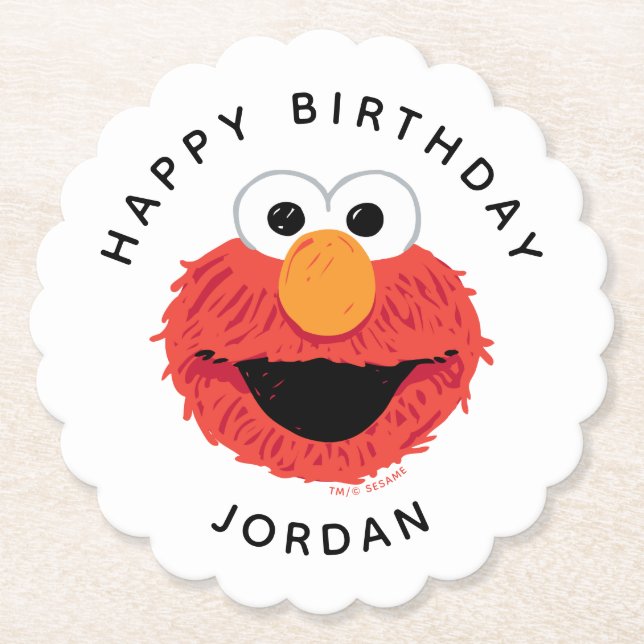 Posavasos De Papel Barrio Sésamo | Elmo Birthday Chalkboard (Anverso)