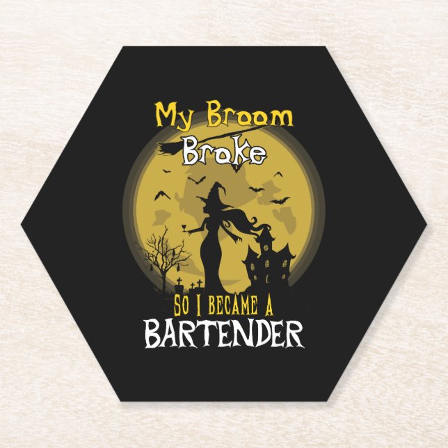 Posavasos De Papel Bartender Witch Halloween (Anverso)