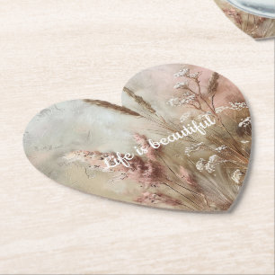 Posavasos De Papel Bastante Chic Beige Rubor Boho Floral