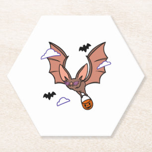 Posavasos De Papel Bate volador de Halloween lindo
