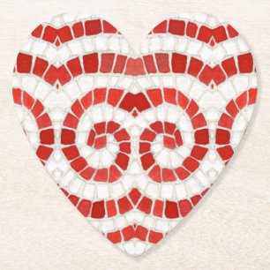 Posavasos De Papel Baterías de papel cardíaco CÓMICO ROJO