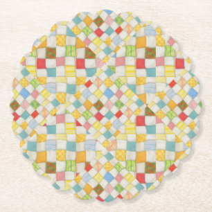 Posavasos De Papel Baterías de papel redondo de vieira MOSAIC RÁPIDO